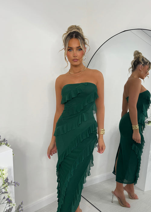 Your Fantasy Ruffle Midi Dress - Green