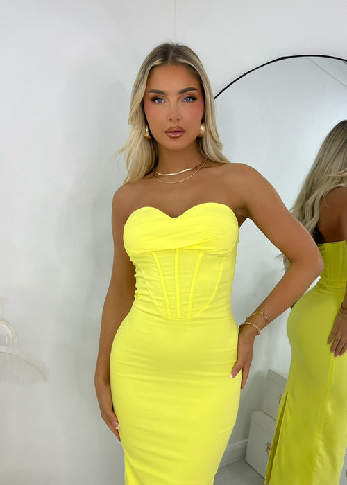 Sweeter Than Honey Midi Dress - Yellow