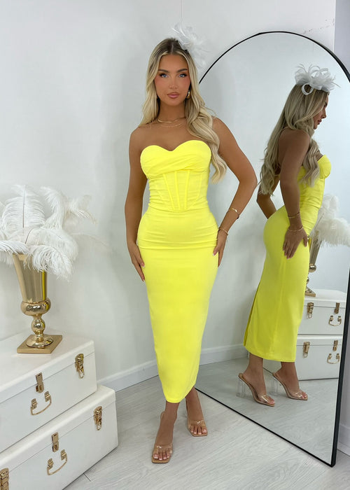 Sweeter Than Honey Midi Dress - Yellow