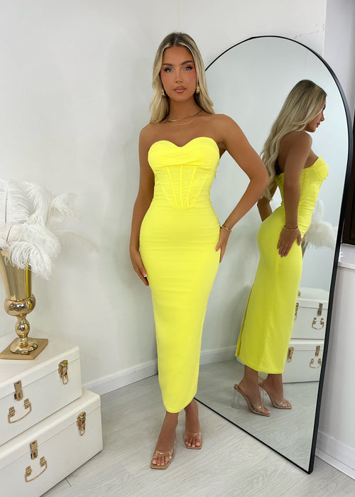 Sweeter Than Honey Midi Dress - Yellow