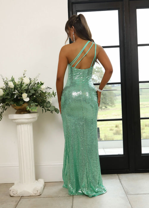 Hatti Sequin Gown - Green